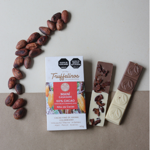 Chocolate Mármol Maní – Nibs de Cacao - Bean to Bar - Truffelinos - 2